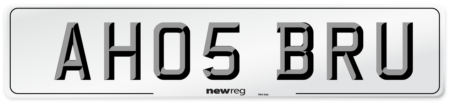 AH05 BRU Number Plate from New Reg